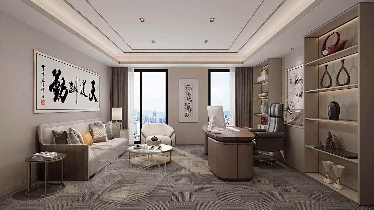 280平米新中式辦公室裝修設計效果圖