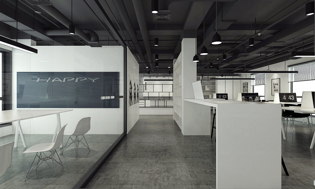 460平米企業辦公室裝修設計效果圖