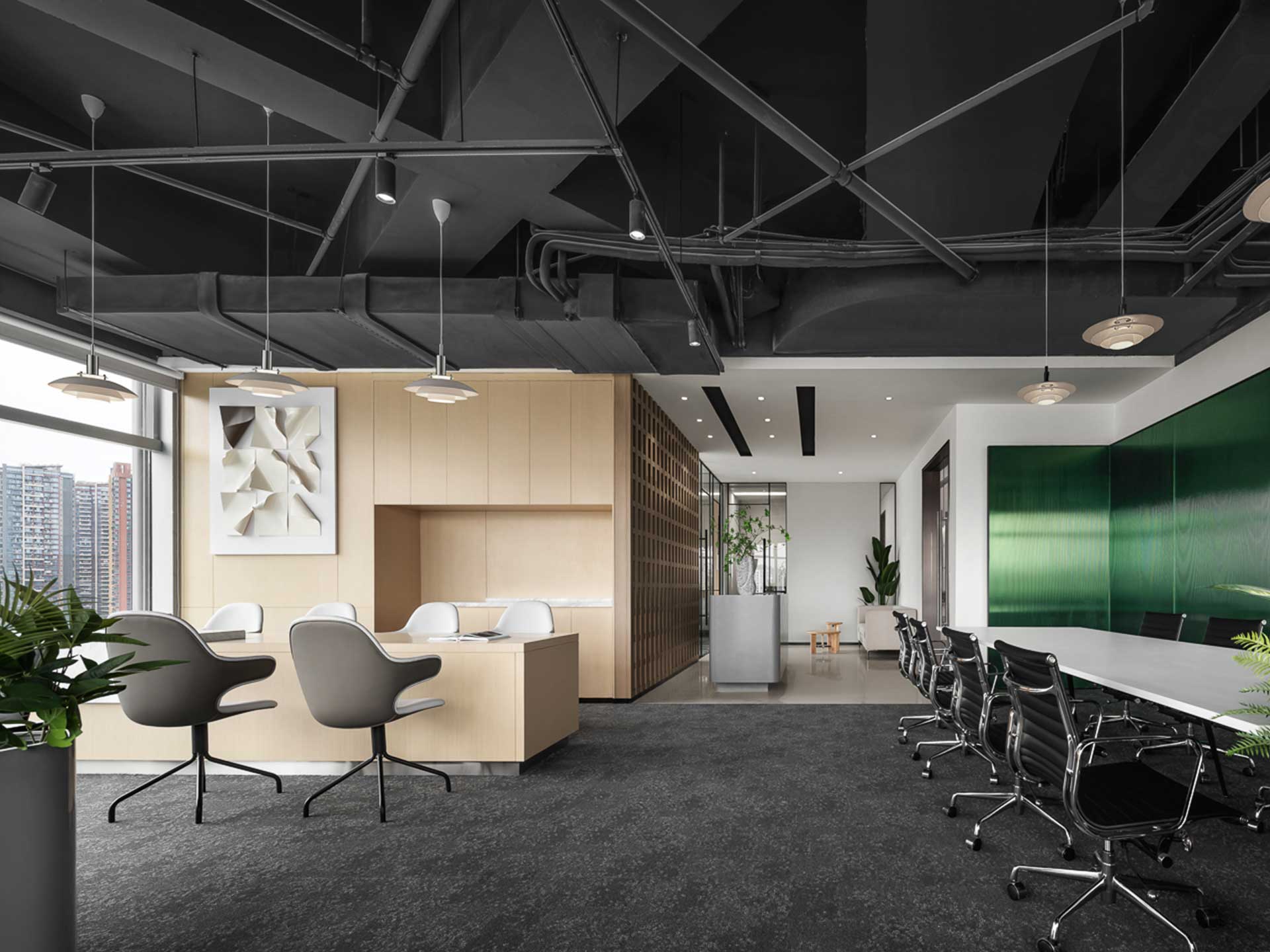 315平米鄭州辦公空間設(shè)計(jì)施工效果圖
