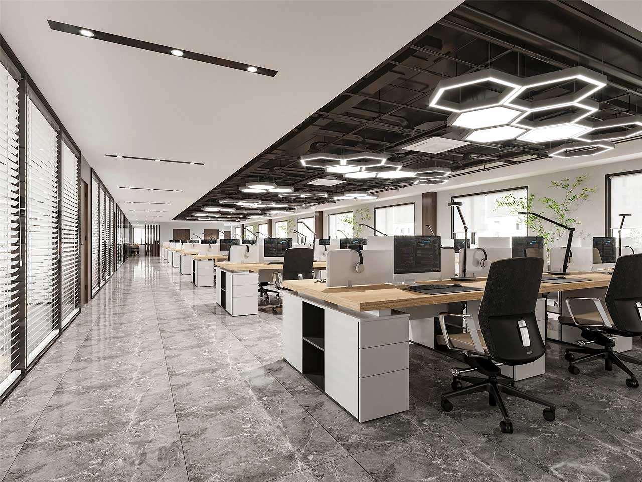 610平米鄭州現代辦公室裝修設計效果圖