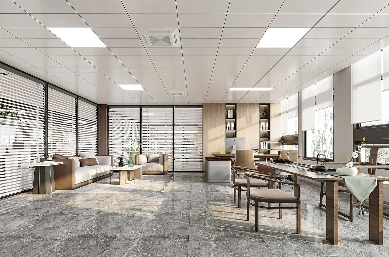 610平米鄭州現代辦公室裝修設計效果圖