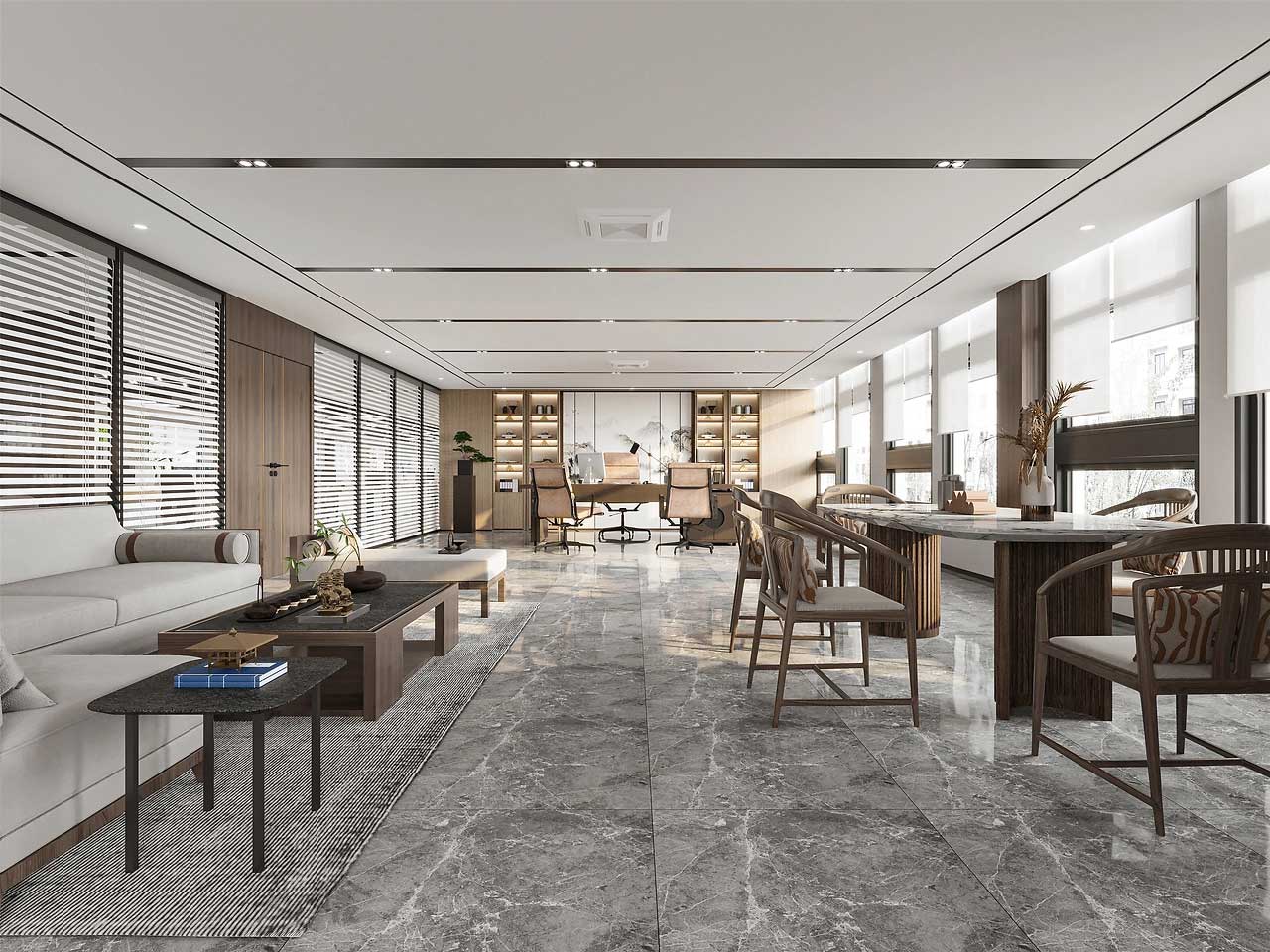 610平米鄭州現代辦公室裝修設計效果圖