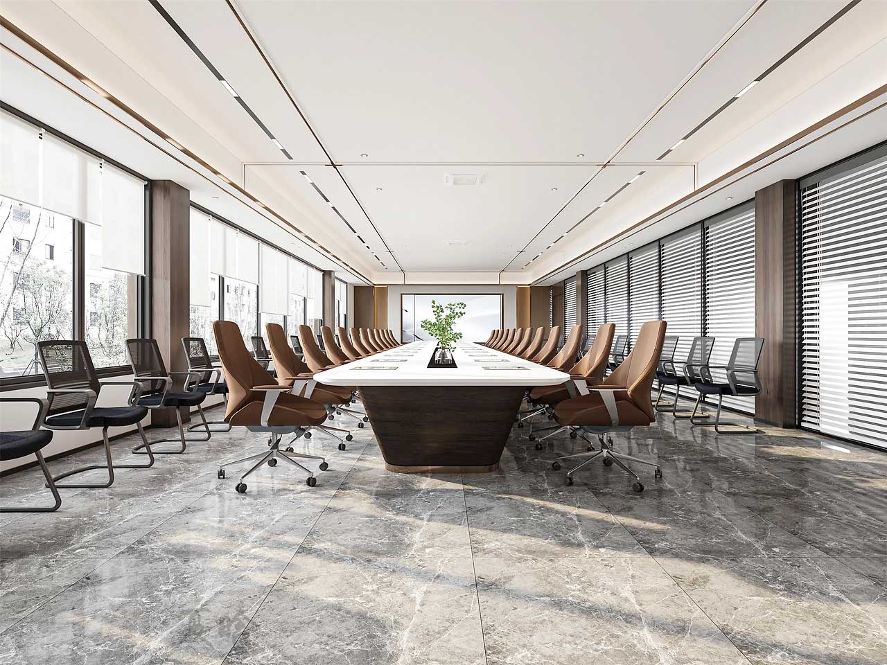 610平米鄭州現代辦公室裝修設計效果圖