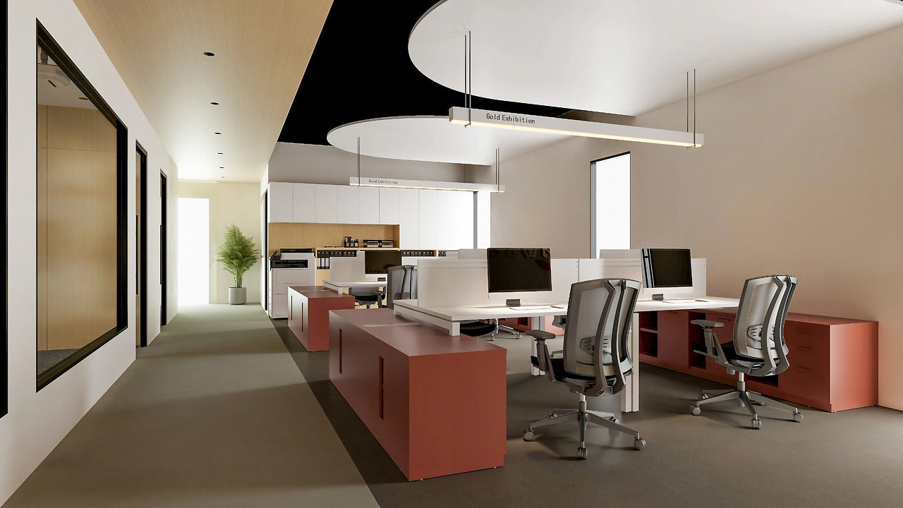 254平方鄭州辦公室裝修施工效果圖