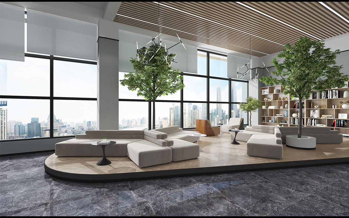 300平米鄭州企業(yè)辦公室設(shè)計效果圖