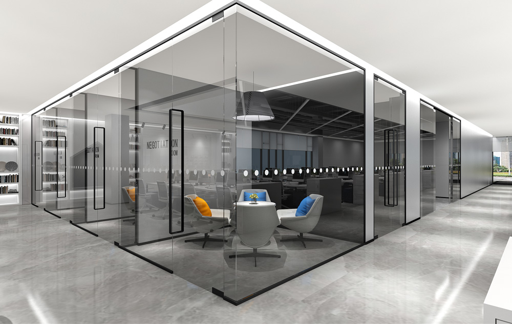 300平米鄭州辦公室設計施工效果圖